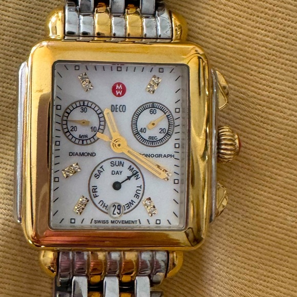 Michele Deco Two-Tone Diamond Watch